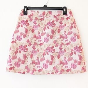 THML Rose brocade metalic shine pink skirt size Small